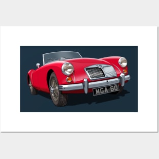 MGA roadster in red Posters and Art